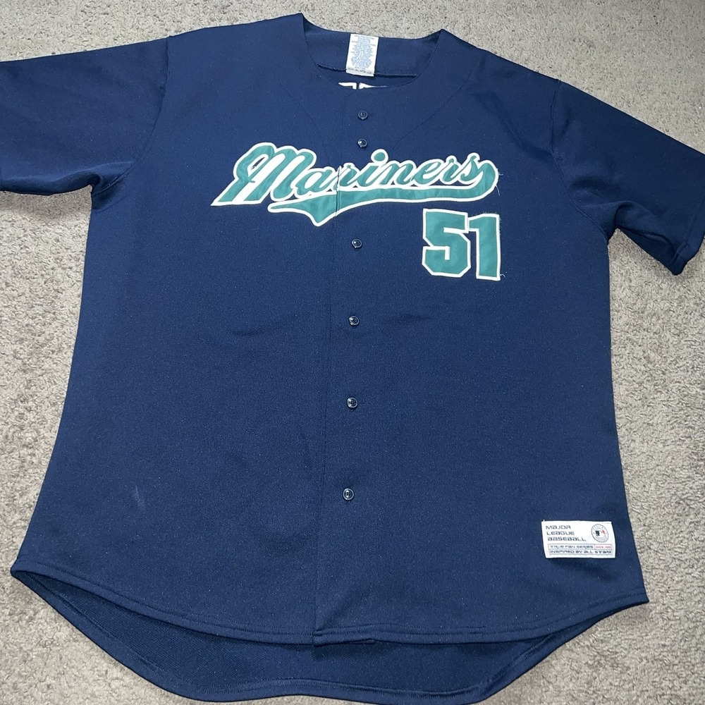 Vintage 90s Majestic Ichiro Suzuki Mariners Baseball Jersey Stitched Men's XL